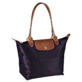 Sac Longchamp Logo soldes pas chers Shopping Le Pliage Moyen Violet